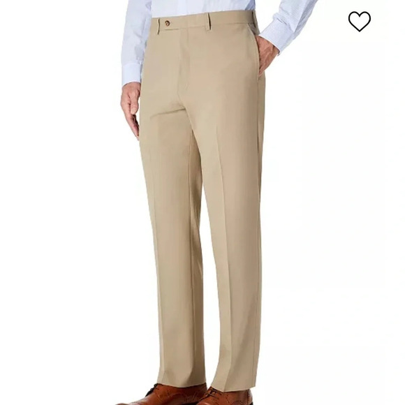 Men’s Lauren Ralph Lauren tan flat front khaki dress pants 36W x 32L - Picture 1 of 5